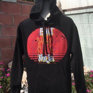 INDEPENDENT TRADING CO Men's Printed Front & Back Hooded Sweatshirt Black S